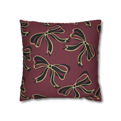 FSU Burgandy Pillow w Bows in Black and Gold