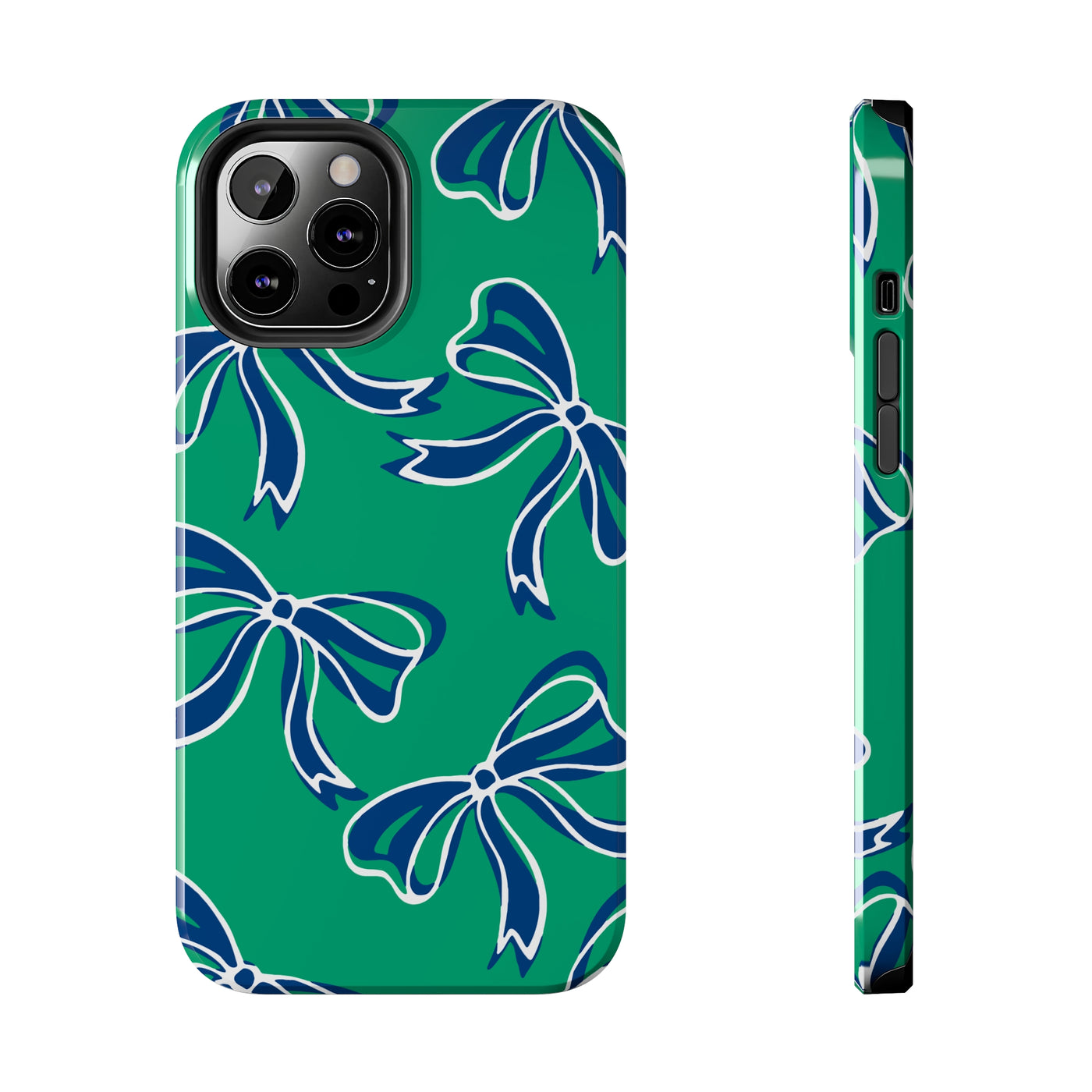 Trendy Bow Phone Case, Bed Party Bow Iphone case, Bow Phone Case, - FGCU, Blue and Green, Florida Gulf Coast