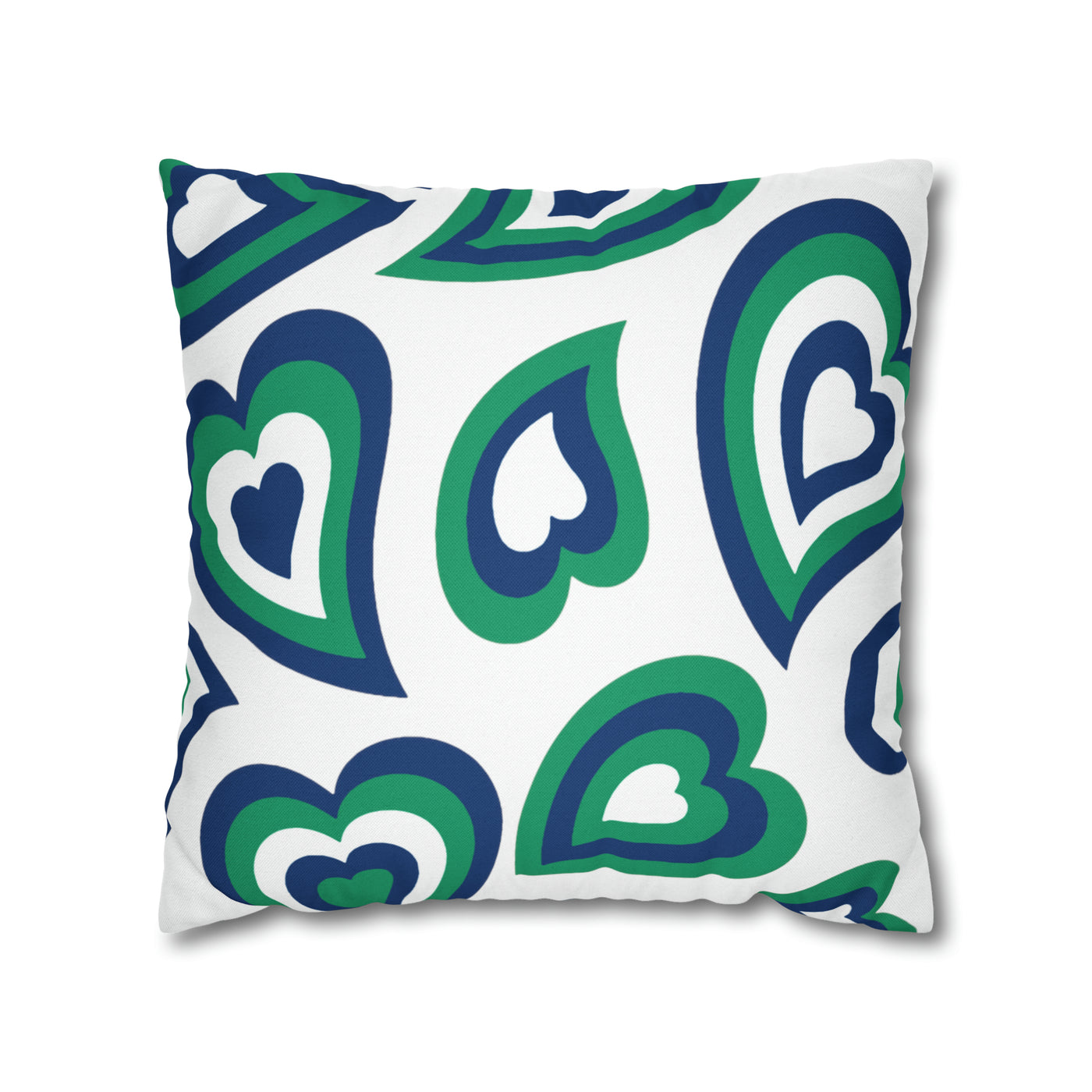 Retro Heart Pillow - blue and green, Heart Pillow, Hearts, Valentine's Day, FGCU, Florida Gulf Coast, Bed Party Pillow, Camp, dorm decor,