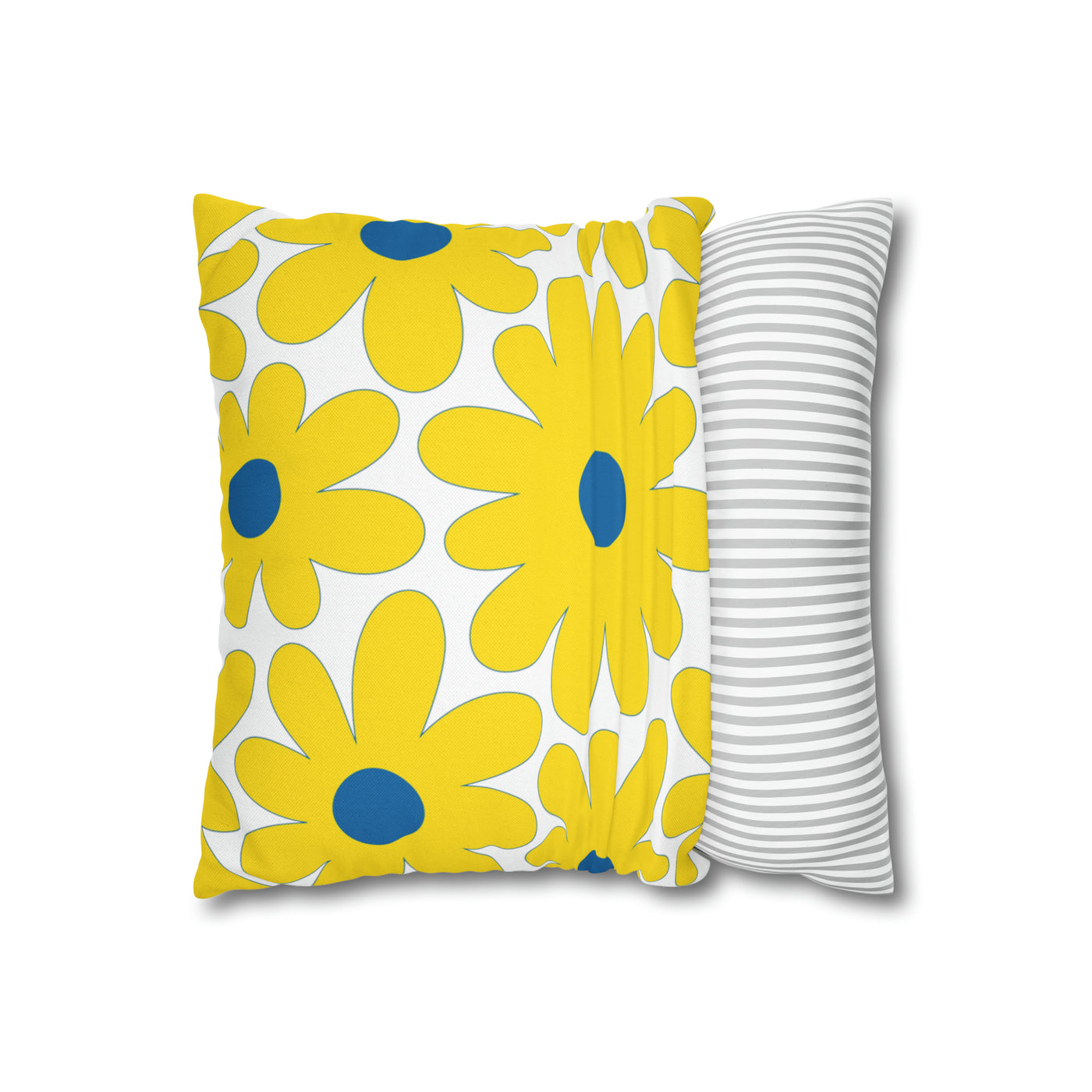 Two Color Double Sided Groovy Flower Pillow - College Dorm Pillow - Bed Party Pillow - Delaware