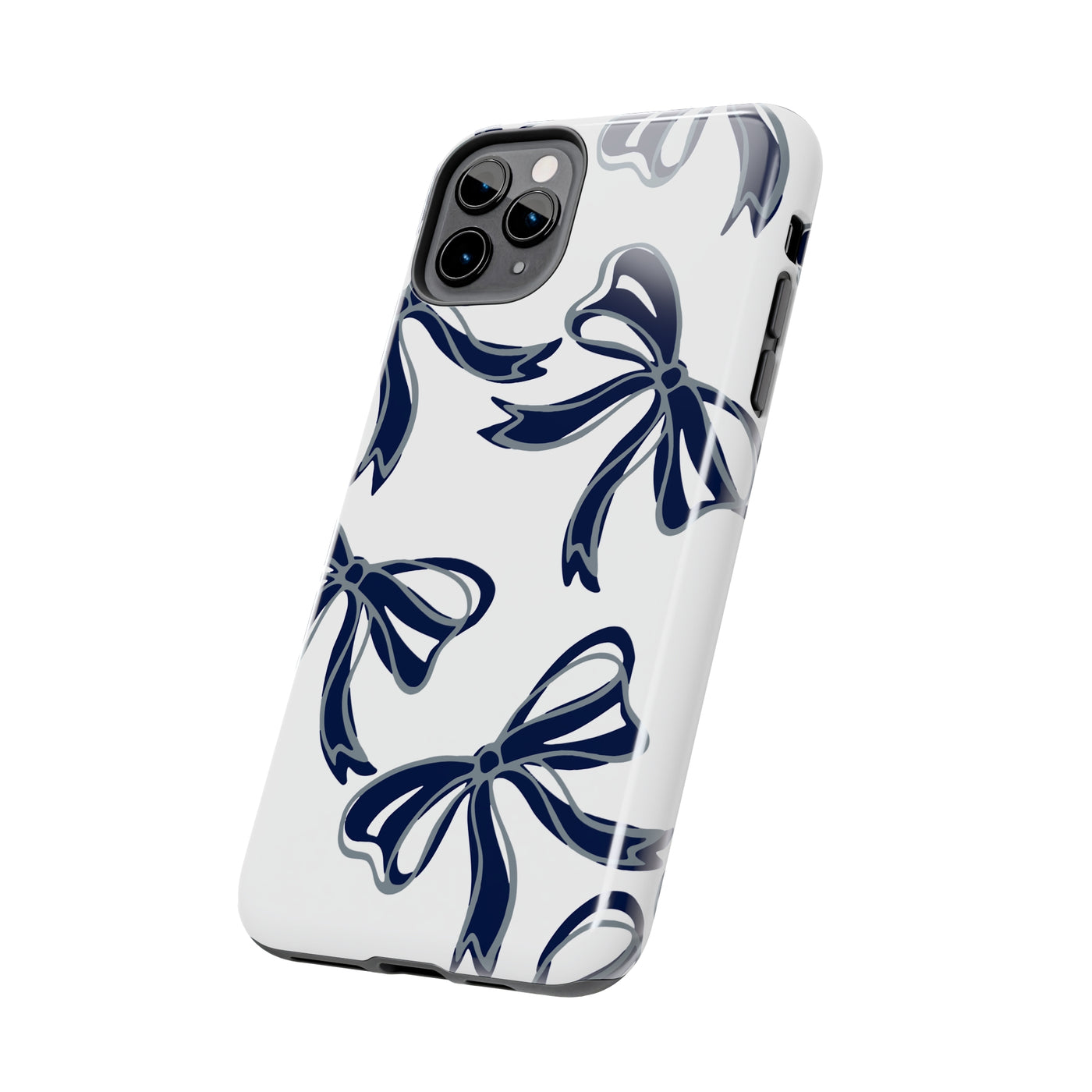 Trendy Bow Phone Case, Bed Party Bow Iphone case, Bow Phone Case, - Monmouth, UConn, Huskies, navy and white, navy and grey