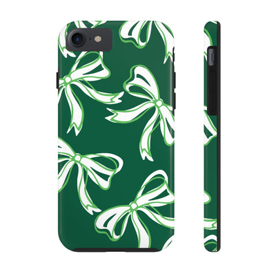 Trendy Bow Phone Case, Bow Phone Case, - Binghamton, BING, Bearcats, green and white