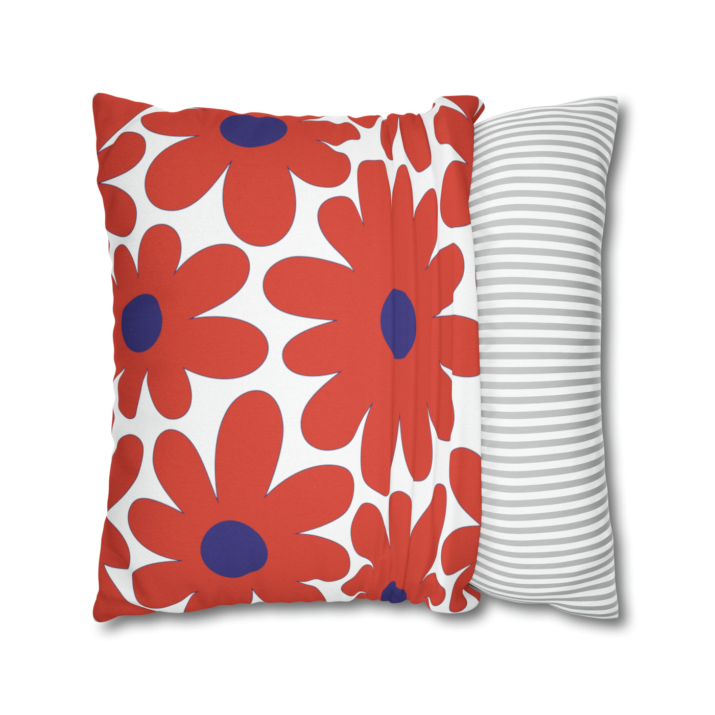 Two Color Double Sided Groovy Flower Pillow - College Dorm Pillow - Bed Party Pillow - Clemson