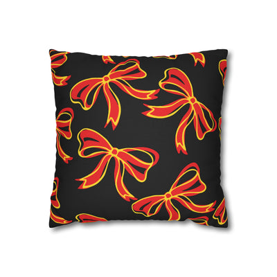 Trendy Bow College Pillow Cover - Dorm Pillow, Graduation Gift, Bed Party Gift, Acceptance Gift, College Gift, Maryland, Terps, Terrapins