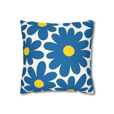 Two Color Double Sided Groovy Flower Pillow - College Dorm Pillow - Bed Party Pillow - Delaware