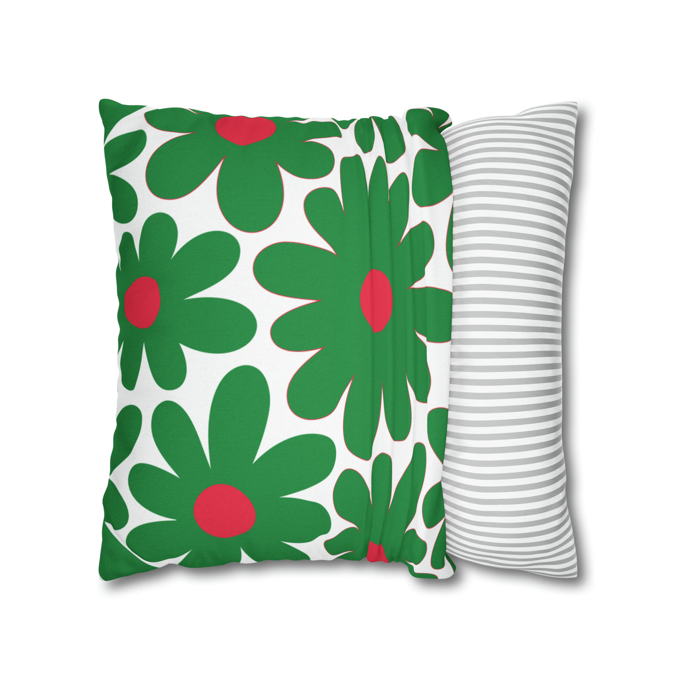 Two Color Double Sided Groovy Flower Pillow - College Dorm Pillow - Bed Party Pillow - Watermelon Color