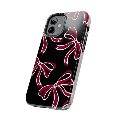 Trendy Bow Phone Case, Bed Party Bow Iphone case, Bow Phone Case, - South Carolina, Gamecocks, USC, garnet and black