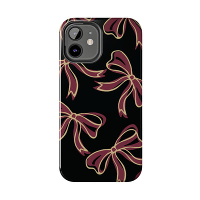 Florida State Black Phone Case with Garnet & Gold Bows