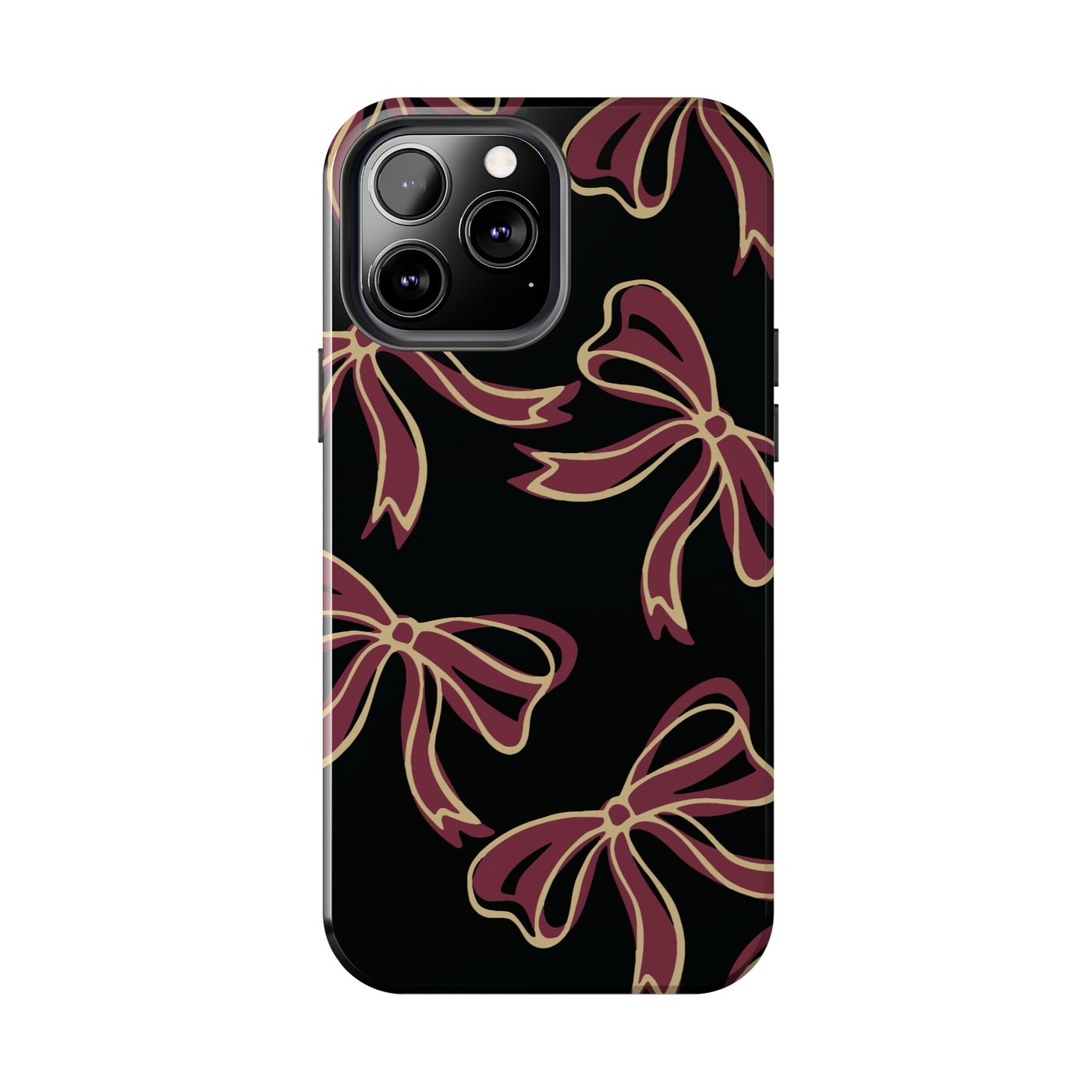 Florida State Black Phone Case with Garnet & Gold Bows