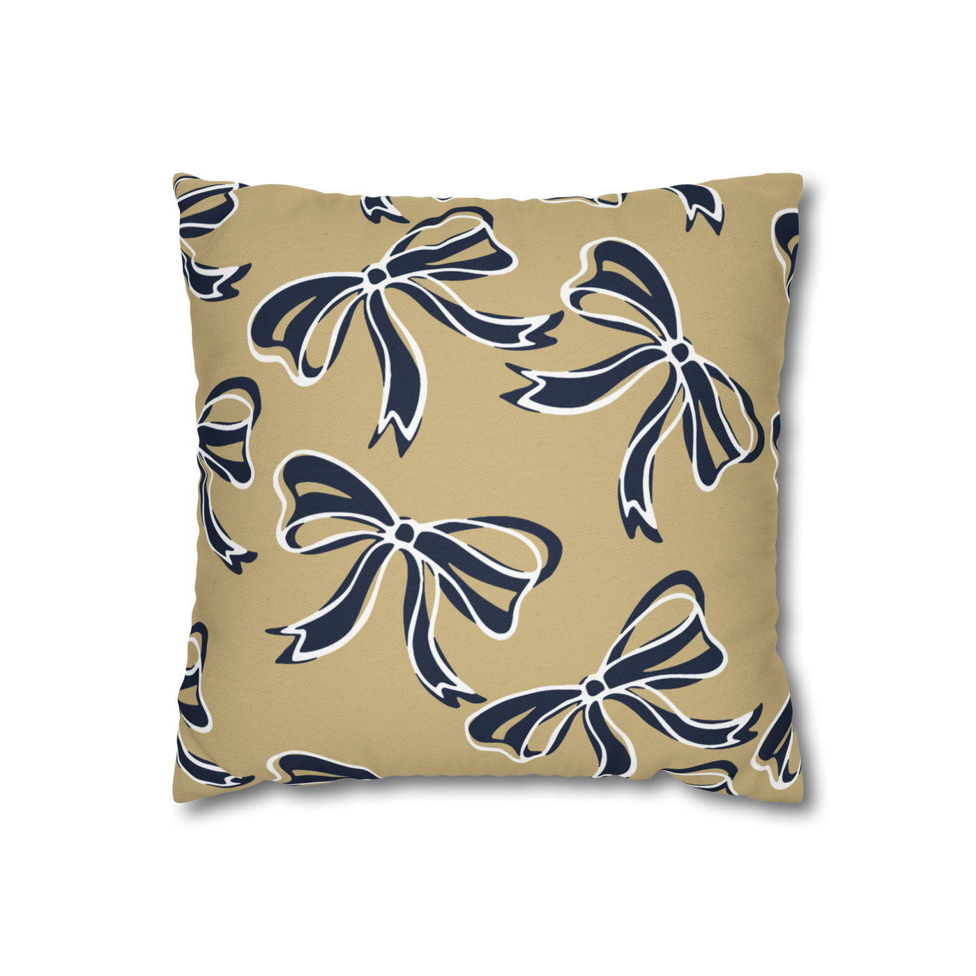 Trendy Bow College Pillow Cover - Dorm Pillow, Graduation Gift, Bed Party Gift, Acceptance Gift, College Gift, GW University, Navy & Gold