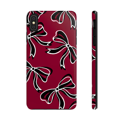 Trendy Bow Phone Case, Bed Party Bow Iphone case, Bow Phone Case, - South Carolina, Gamecocks, USC, garnet and black