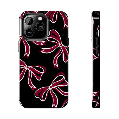 Trendy Bow Phone Case, Bed Party Bow Iphone case, Bow Phone Case, - South Carolina, Gamecocks, USC, garnet and black