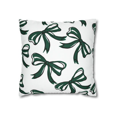Trendy Bow College Pillow Cover - Dorm Pillow, Graduation Gift,Bed Party Gift,Acceptance Gift,College Gift, Michigan State, BING
