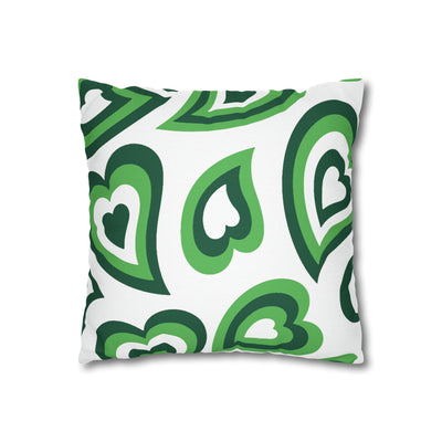 Retro Heart Pillow - Green & white, Heart Pillow, Hearts, Valentine's Day, Binghamton Bearcats,Bed Party Pillow, sleepaway Camp, dorm decor,