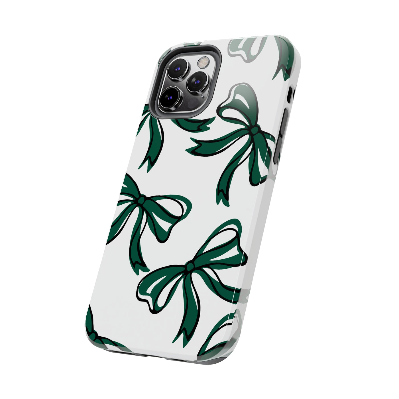 Trendy Bow Phone Case, Bed Party Bow Iphone case, Bow Phone Case, - Michigan State, Spartans, BING, green and white