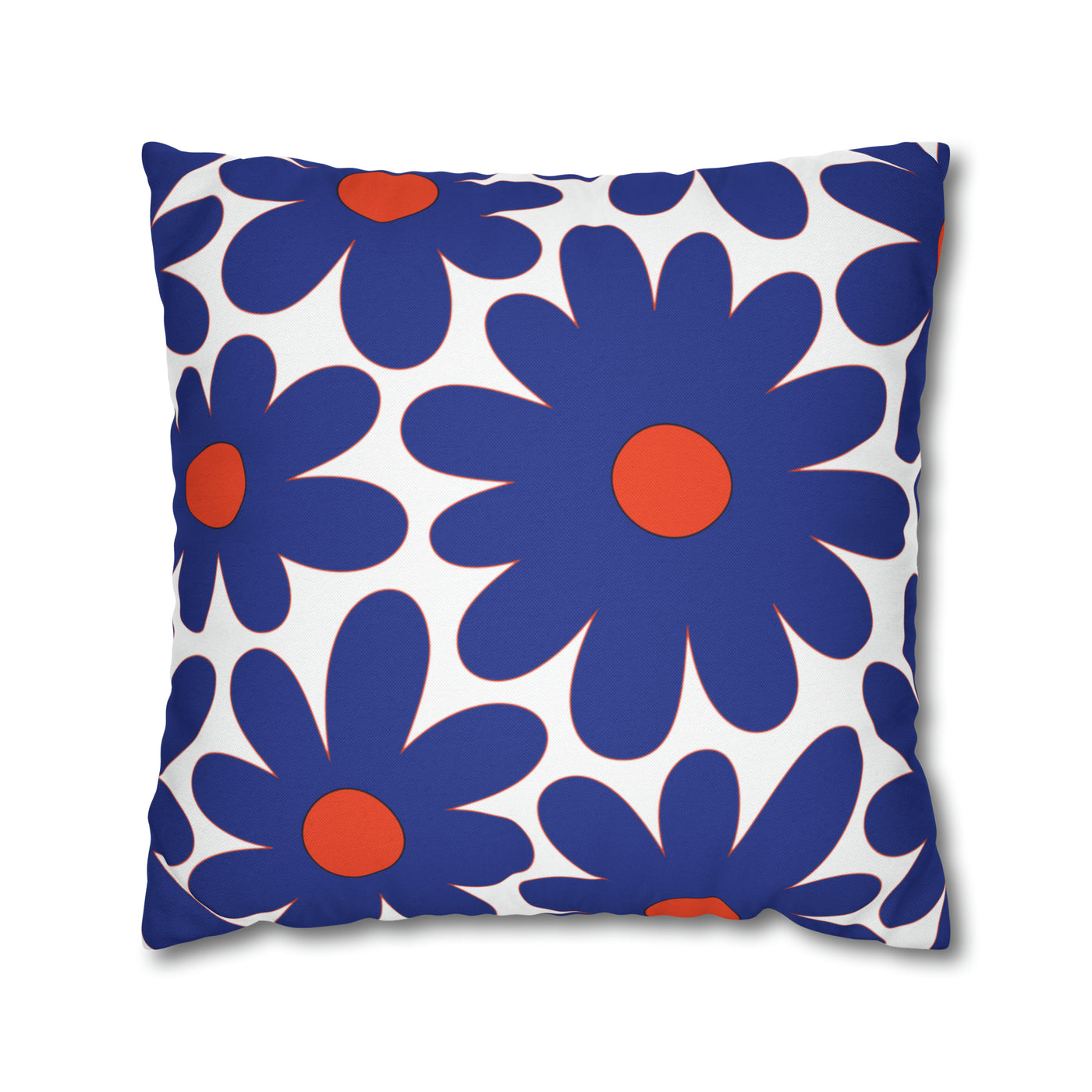 Two Color Double Sided Groovy Flower Pillow - College Dorm Pillow - Bed Party Pillow - Delaware