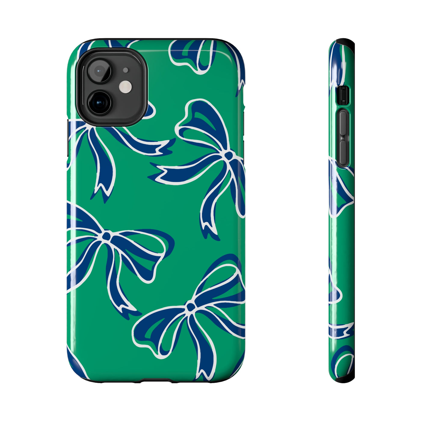 Trendy Bow Phone Case, Bed Party Bow Iphone case, Bow Phone Case, - FGCU, Blue and Green, Florida Gulf Coast