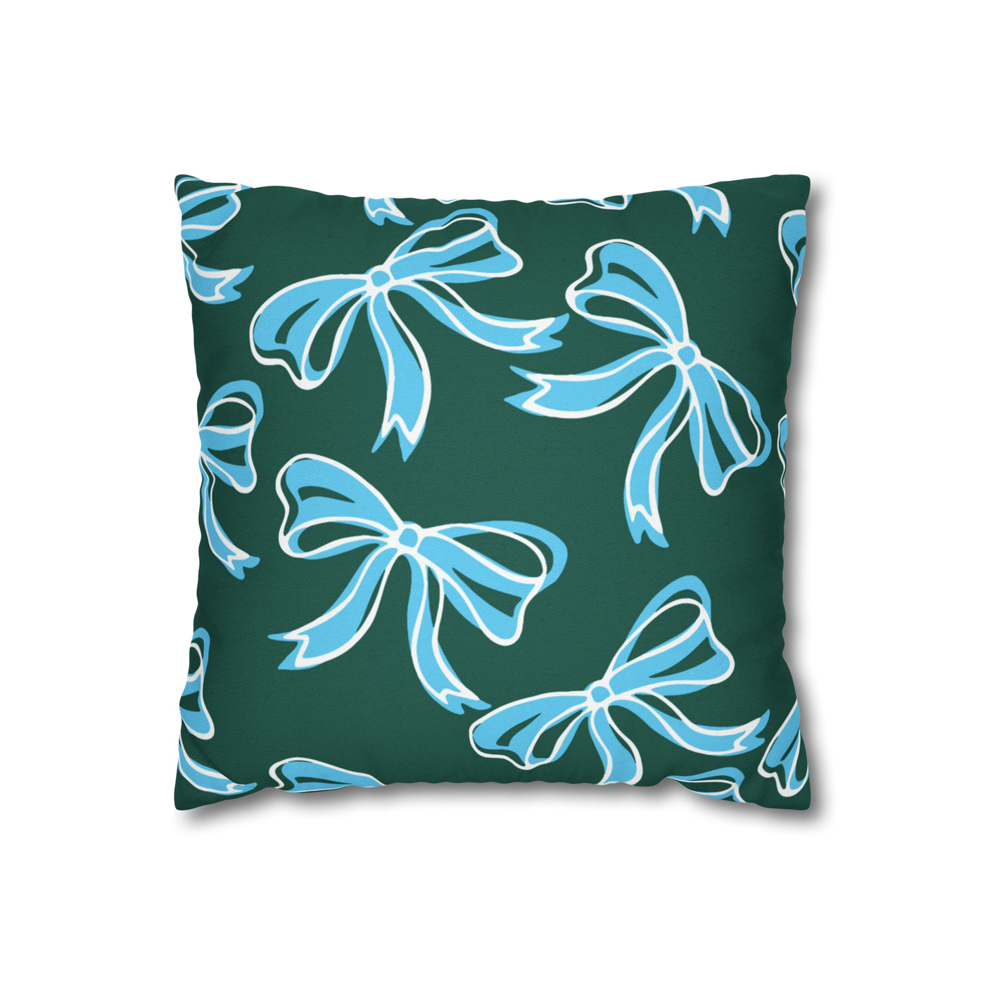 Trendy Bow College Pillow Cover - Dorm Pillow, Graduation Gift, Bed Party Gift, Acceptance Gift, College Gift, Tulane,Roll Wave,Blue & Green