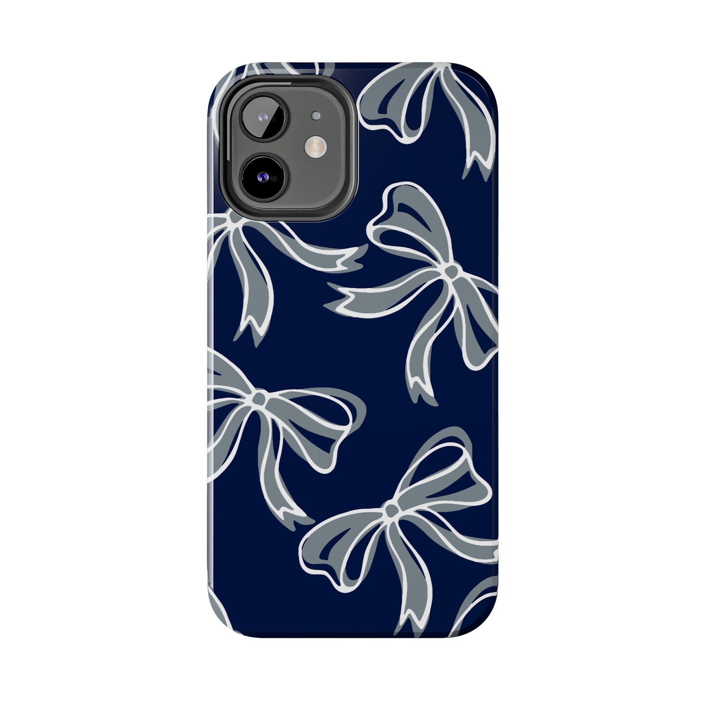 Trendy Bow Phone Case, Bed Party Bow Iphone case, Bow Phone Case, - Monmouth, UConn, Huskies, navy and white, navy and grey