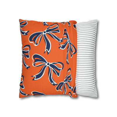 Trendy Bow College Pillow Cover - Dorm Pillow, Graduation Gift, Bed Party Gift, Acceptance Gift, College Gift, Syracuse, Bucknell, Illinois