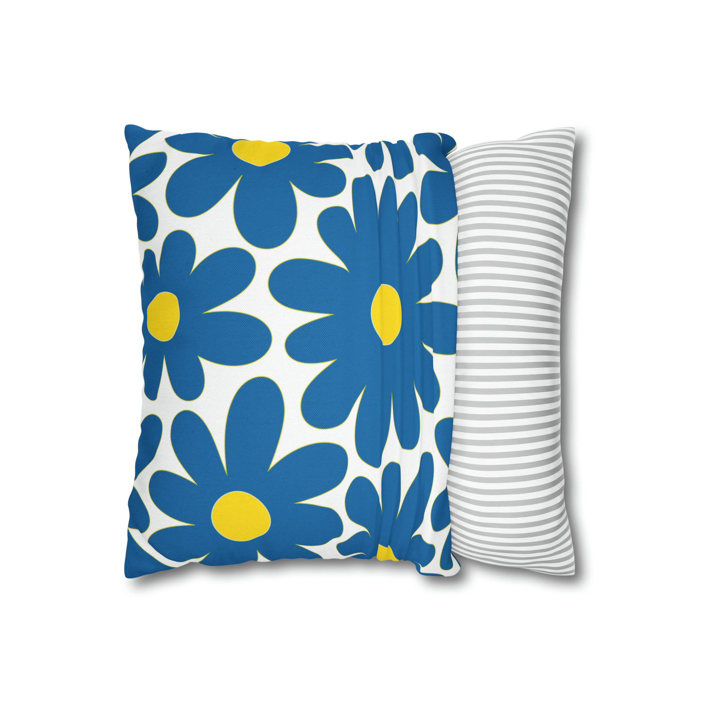 Two Color Double Sided Groovy Flower Pillow - College Dorm Pillow - Bed Party Pillow - Delaware