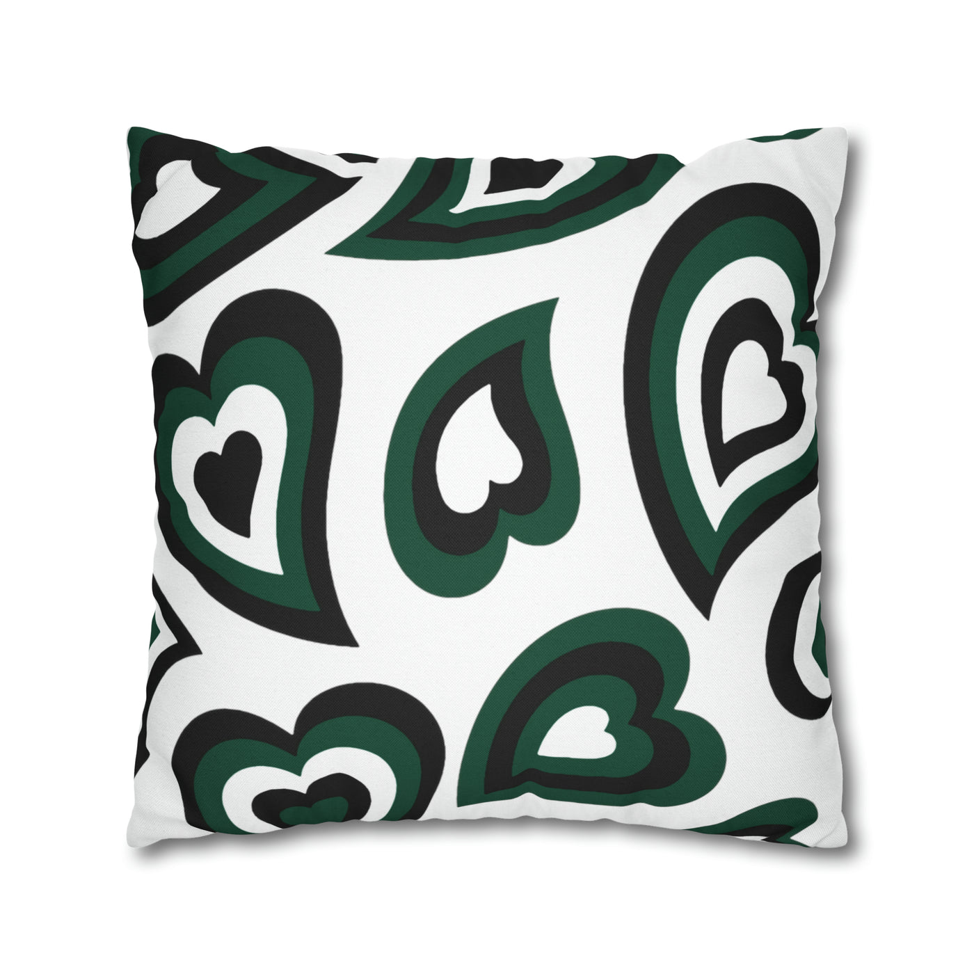 Retro Heart Pillow - Green and Black, Heart Pillow, Hearts, Valentine's Day, Michigan State, Bed Party Pillow, Sleepaway Camp Pillow, Camp