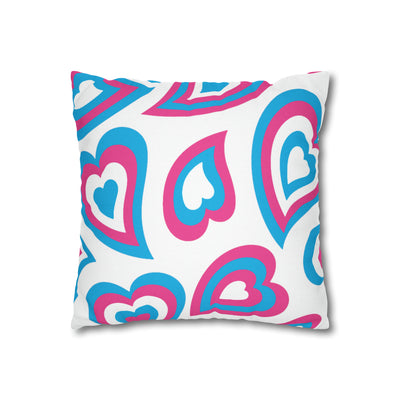 Retro Heart Pillow - Turquoise and Hot Pink, Heart Pillow, Hearts, Valentine's Day, Playroom Decor, Bed Party Pillow, Dorm Pillow