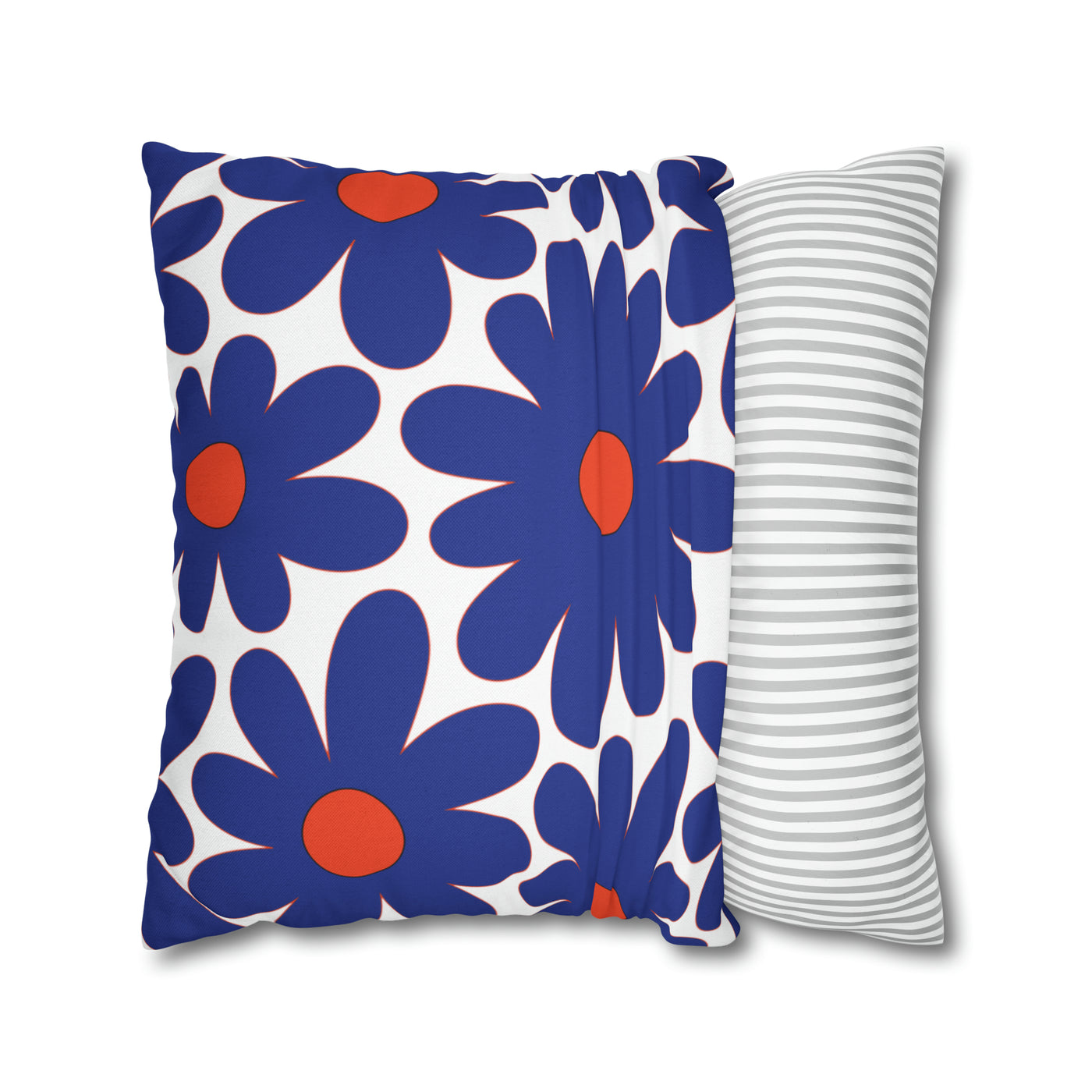 Two Color Double Sided Groovy Flower Pillow - College Dorm Pillow - Bed Party Pillow - Delaware