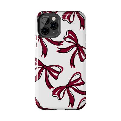 Trendy Bow Phone Case, Bed Party Bow Iphone case, Bow Phone Case, - South Carolina, Gamecocks, USC, garnet and black