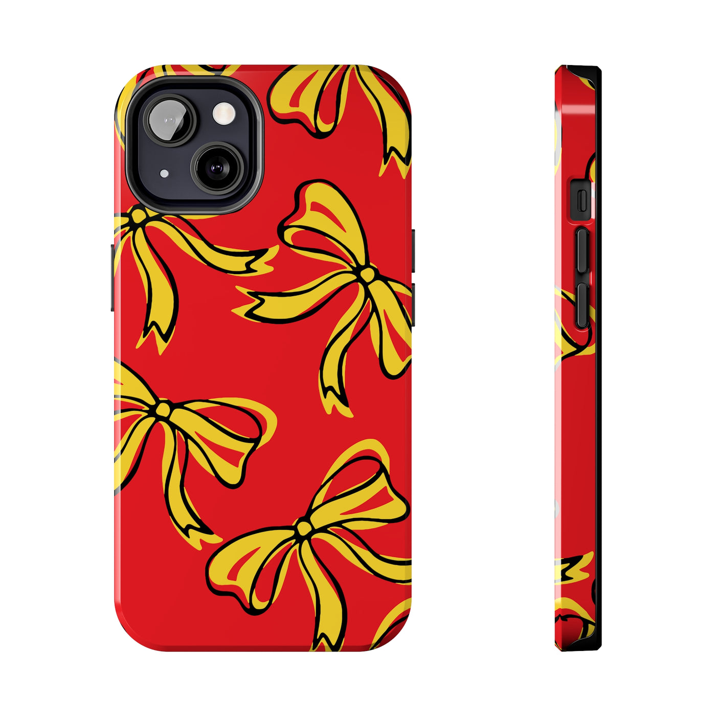 Trendy Bow Phone Case, Bed Party Bow Iphone case, Bow Phone Case, College Case, Bow Gift - Maryland, Terps, Terrapins, UMD, Red Gold & Black