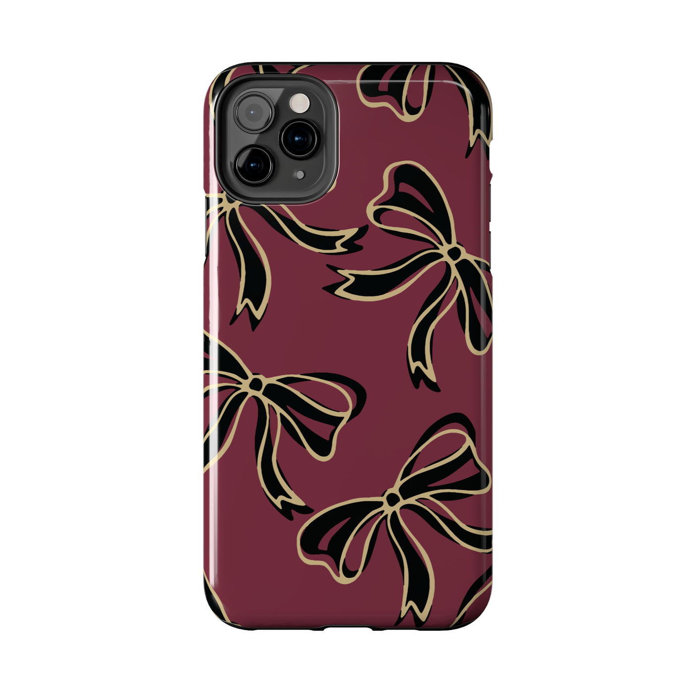 Copy of Florida State Burgandy Phone Case with Gold & Black Bows