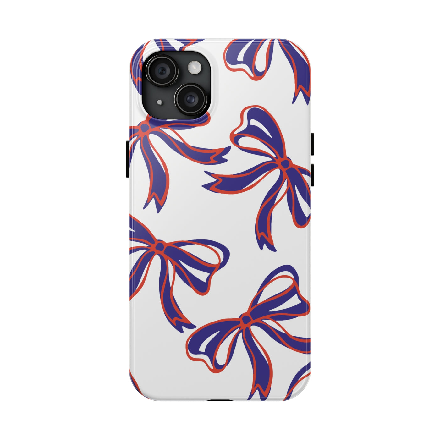 Trendy Bow Phone Case, Bed Party Bow Iphone case, Bow Phone Case, - Clemson, Purple and Orange