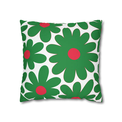 Two Color Double Sided Groovy Flower Pillow - College Dorm Pillow - Bed Party Pillow - Watermelon Color