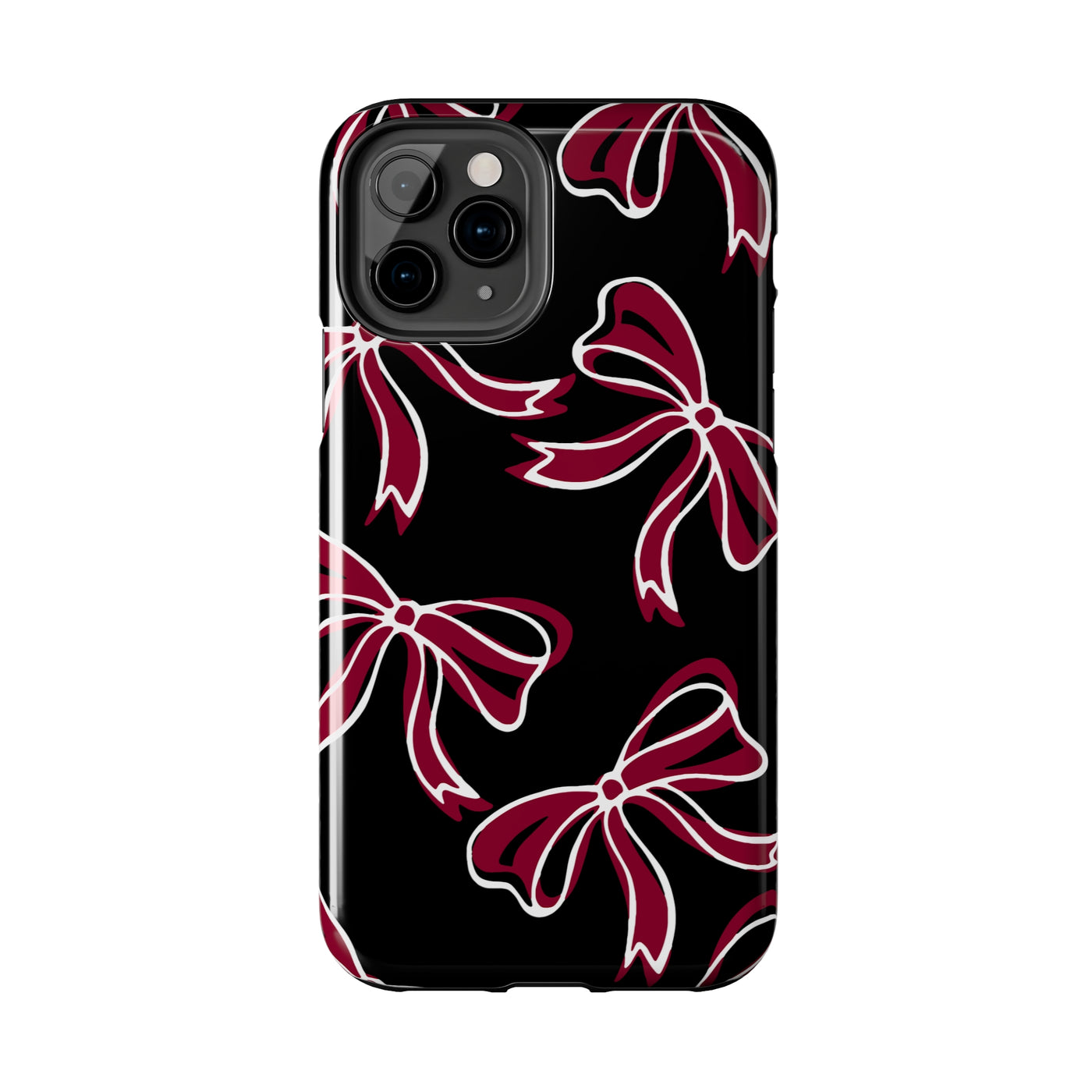 Trendy Bow Phone Case, Bed Party Bow Iphone case, Bow Phone Case, - South Carolina, Gamecocks, USC, garnet and black