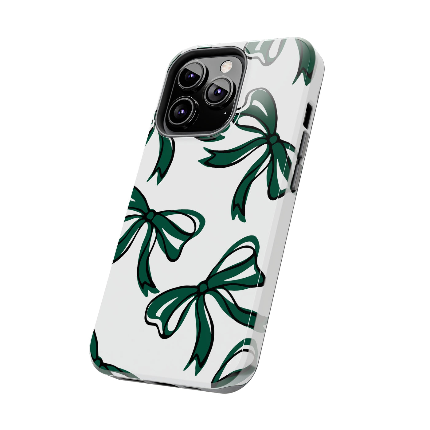 Trendy Bow Phone Case, Bed Party Bow Iphone case, Bow Phone Case, - Michigan State, Spartans, BING, green and white