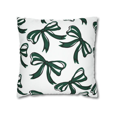 Trendy Bow College Pillow Cover - Dorm Pillow, Graduation Gift,Bed Party Gift,Acceptance Gift,College Gift, Michigan State, BING