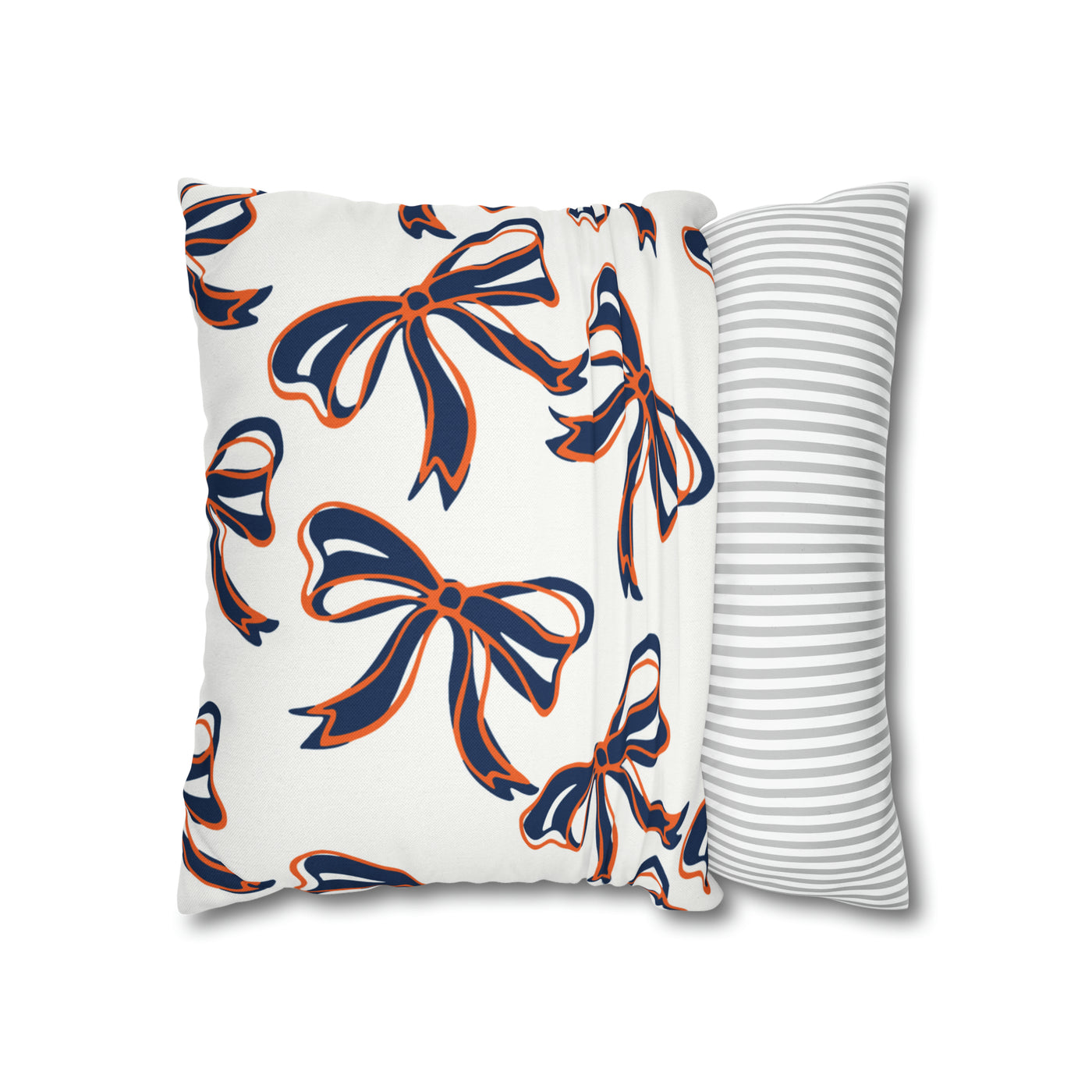 Trendy Bow College Pillow Cover - Dorm Pillow, Graduation Gift, Bed Party Gift, Acceptance Gift, College Gift, Syracuse, Bucknell, Illinois