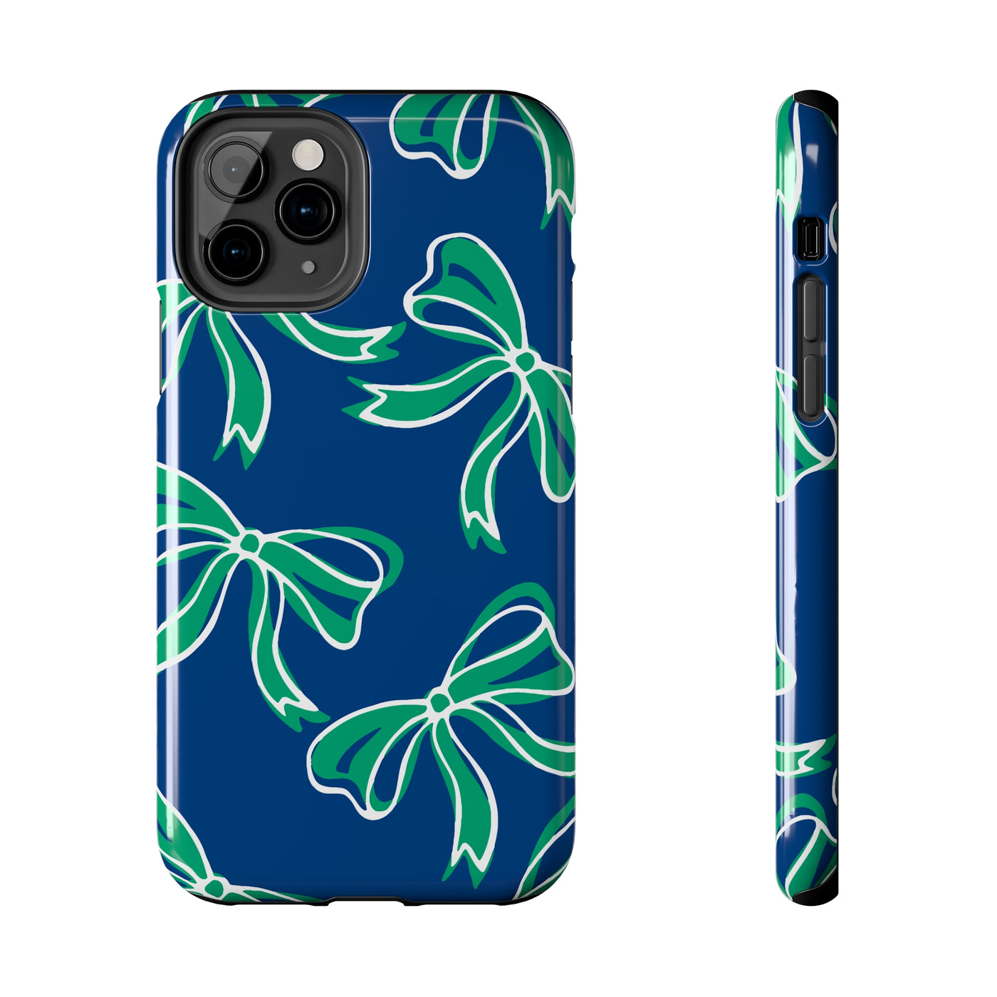 Trendy Bow Phone Case, Bed Party Bow Iphone case, Bow Phone Case, - FGCU, Blue and Green, Florida Gulf Coast