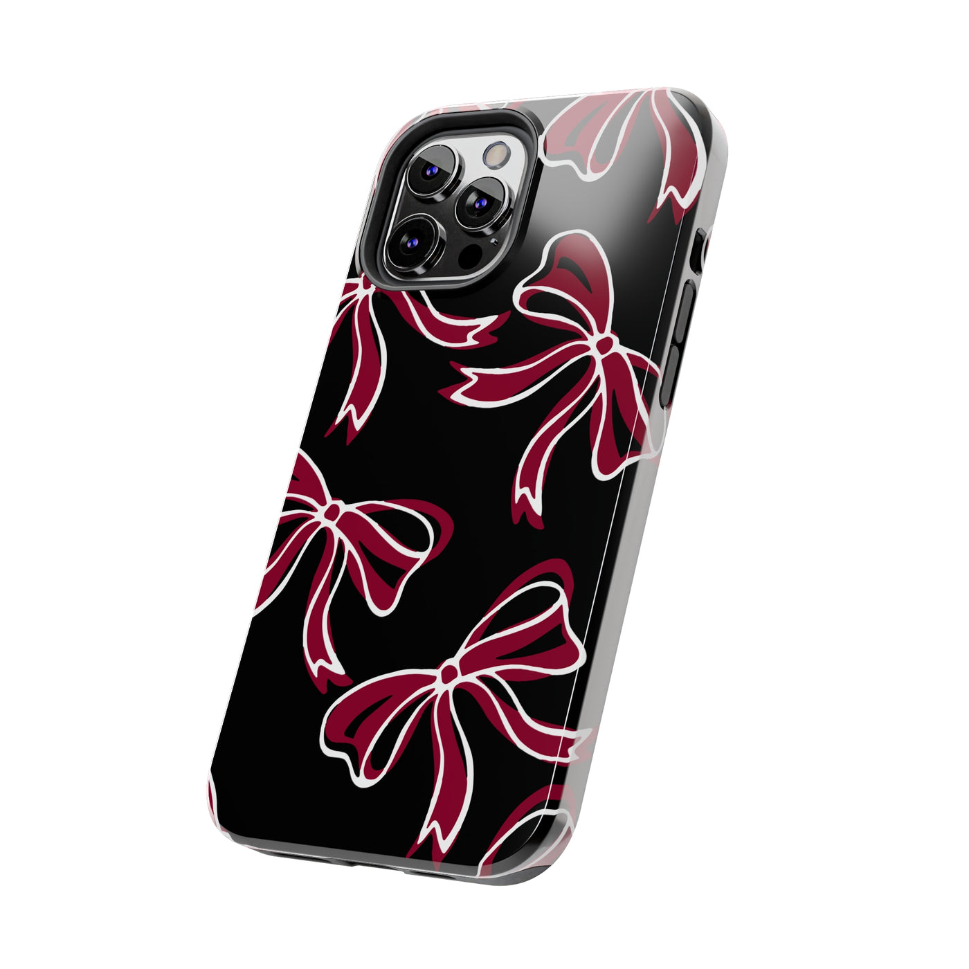 Trendy Bow Phone Case, Bed Party Bow Iphone case, Bow Phone Case, - South Carolina, Gamecocks, USC, garnet and black