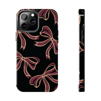 Florida State Black Phone Case with Garnet & Gold Bows