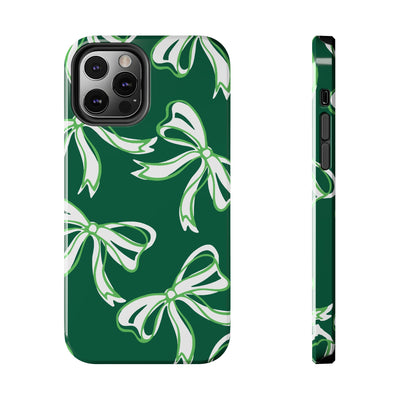 Trendy Bow Phone Case, Bow Phone Case, - Binghamton, BING, Bearcats, green and white