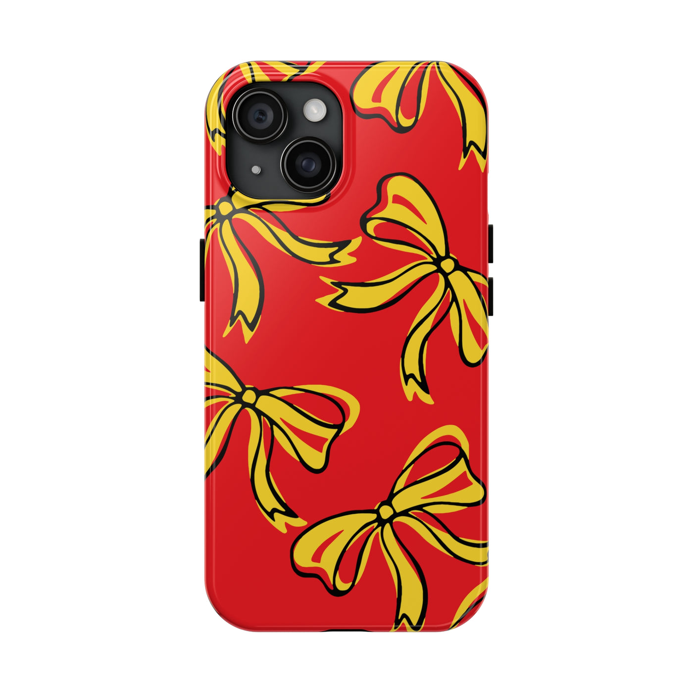 Trendy Bow Phone Case, Bed Party Bow Iphone case, Bow Phone Case, College Case, Bow Gift - Maryland, Terps, Terrapins, UMD, Red Gold & Black