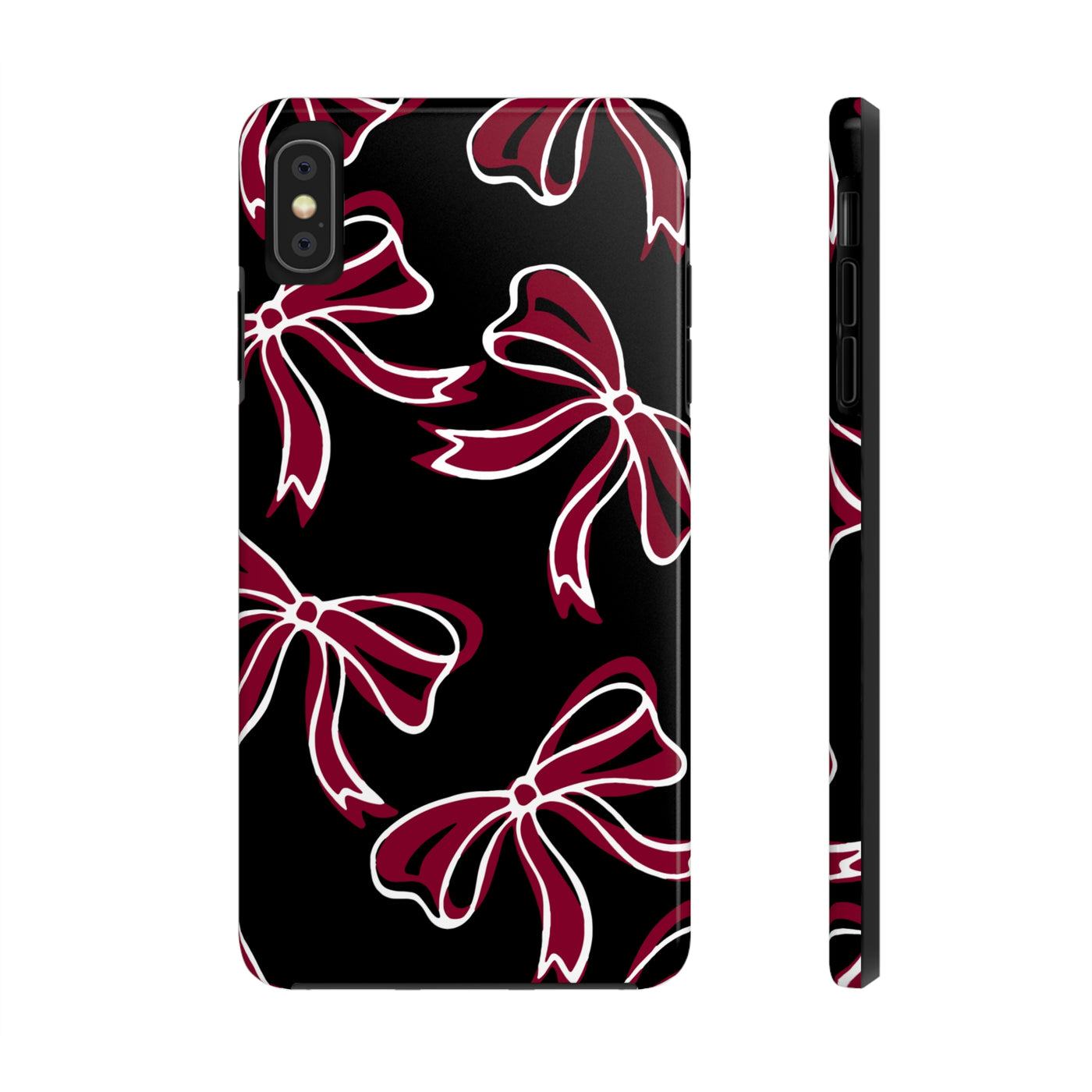 Trendy Bow Phone Case, Bed Party Bow Iphone case, Bow Phone Case, - South Carolina, Gamecocks, USC, garnet and black