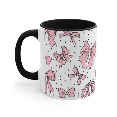 Coquette Black with Pink Bow Ceramic Mug