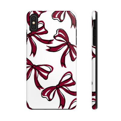 Trendy Bow Phone Case, Bed Party Bow Iphone case, Bow Phone Case, - South Carolina, Gamecocks, USC, garnet and black