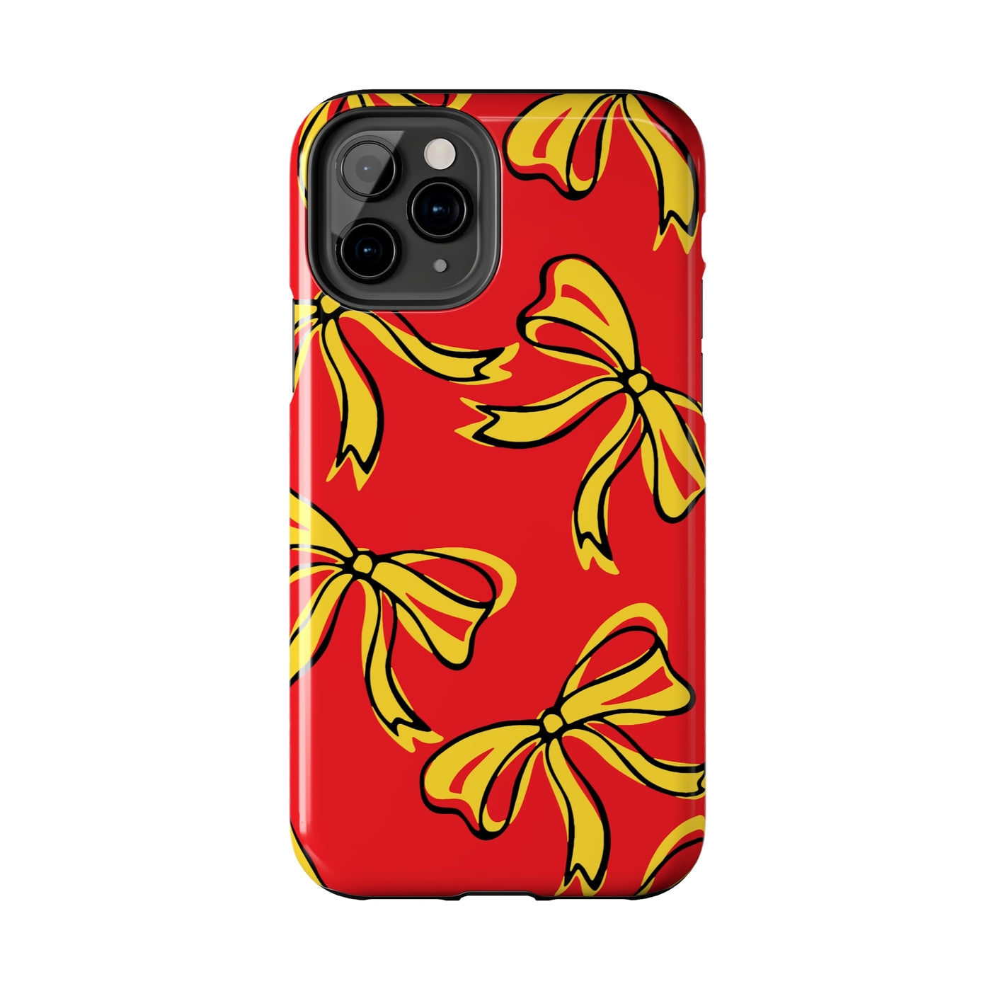 Trendy Bow Phone Case, Bed Party Bow Iphone case, Bow Phone Case, College Case, Bow Gift - Maryland, Terps, Terrapins, UMD, Red Gold & Black