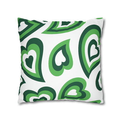 Retro Heart Pillow - Green & white, Heart Pillow, Hearts, Valentine's Day, Binghamton Bearcats,Bed Party Pillow, sleepaway Camp, dorm decor,