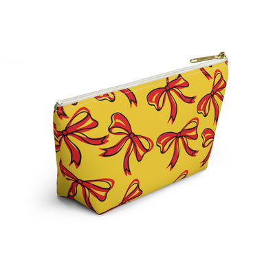 Trendy Bow Makeup Bag - Graduation Gift, Bed Party Gift, Acceptance Gift, College Gift, Maryland, USC, Red and Gold, Iowa State
