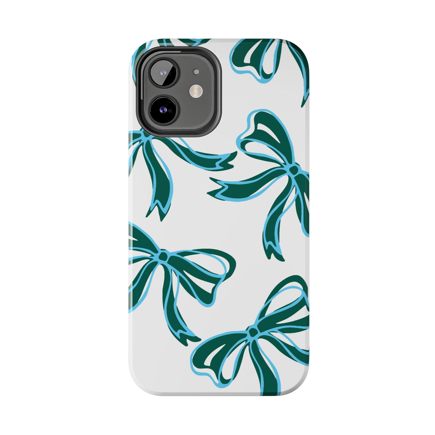 Trendy Bow Phone Case, Bed Party Bow Iphone case, Bow Phone Case, Tulane, Blue and Green, iphone13, iphone 14, roll wave