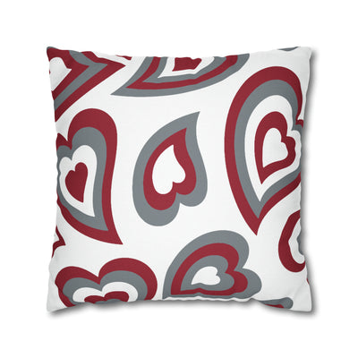 Retro Heart Pillow - Crimson and Grey, Heart Pillow, Hearts, Valentine's Day, Alabama, Roll Tide, Bed Party Pillow, Camp, dorm decor, BAMA
